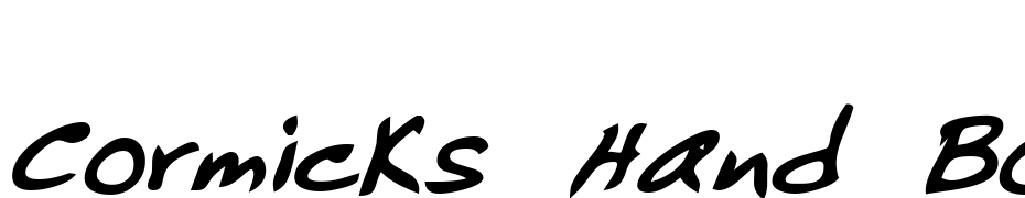 Cormicks Hand Bold Italic Font Download Free
