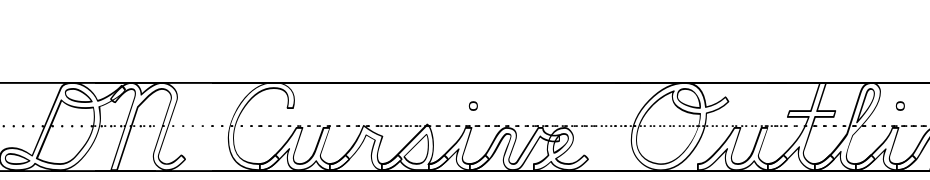 DN Cursive Outlines Rules Font Download Free