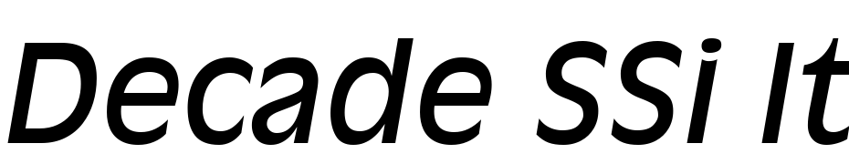 Decade SSi Italic Font Download Free