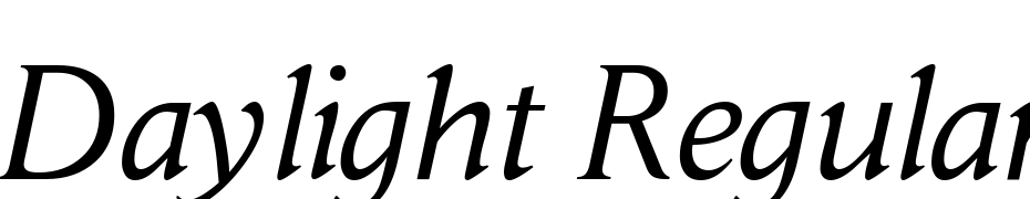 Daylight Regular Italic Yazı tipi ücretsiz indir