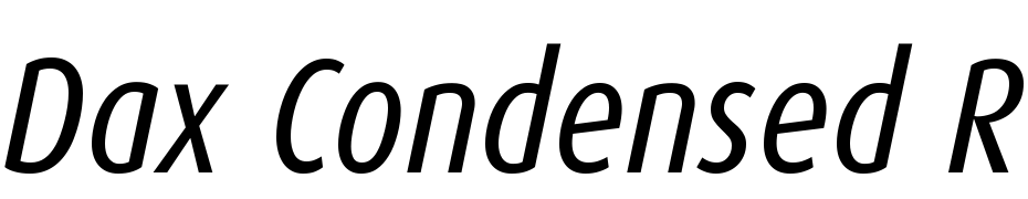 Dax Condensed Regular Italic Font Download Free