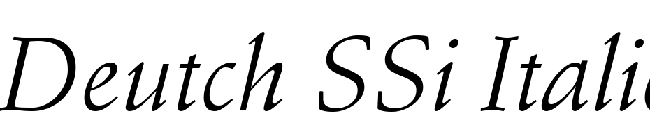 Deutch SSi Italic Font Download Free