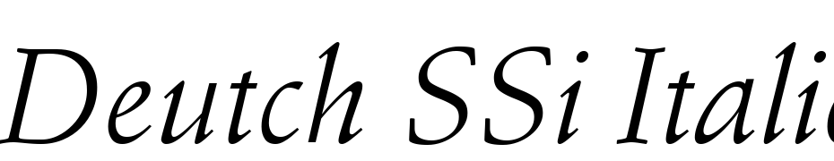 Deutch SSi Italic Font Download Free