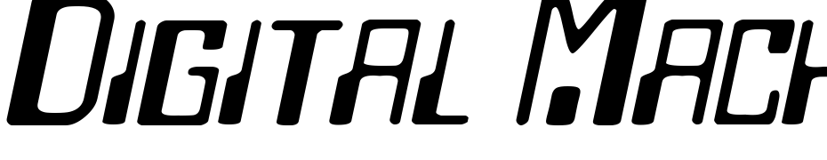 Digital Machine Oblique Font Download Free