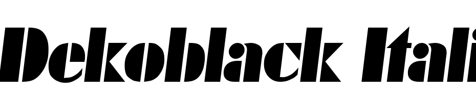 Dekoblack Italic Font Download Free