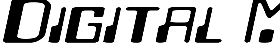 Digital Machine Extended Oblique Font Download Free