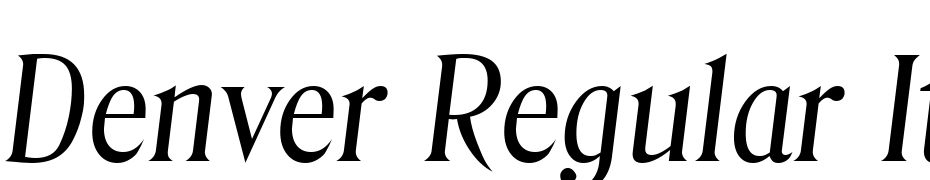 Denver Regular Ita Font Download Free