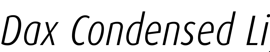 Dax Condensed Light Italic Font Download Free