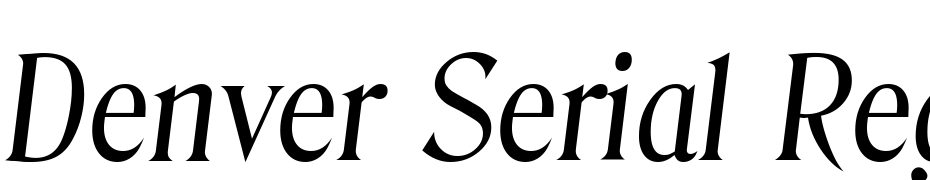 Denver Serial Regular Italic Schrift Herunterladen Kostenlos