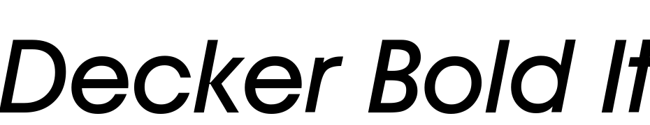 Decker Bold Italic Font Download Free