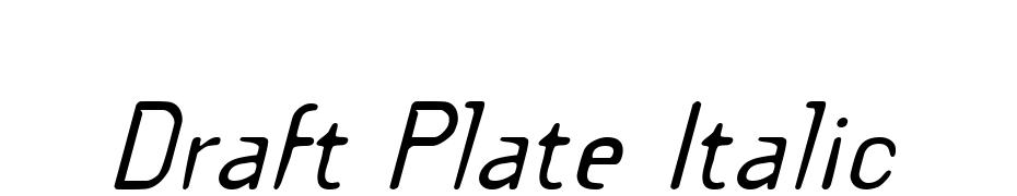 Draft Plate Italic Font Download Free
