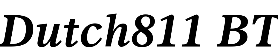 Dutch811 BT Bold Italic Font Download Free