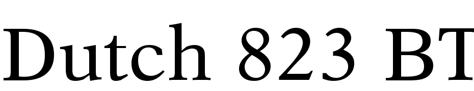 Dutch 823 BT Font Download Free