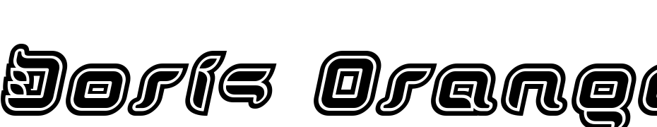 Doris Orange Outline Italic Font Download Free