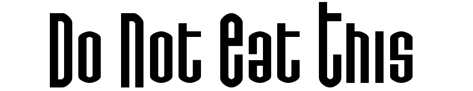 Do Not Eat This Fuente Descargar Gratis