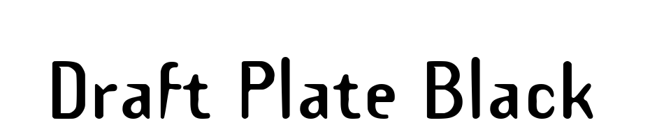 Draft Plate Black Font Download Free