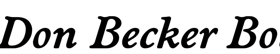 Don Becker Bold Italic Font Download Free