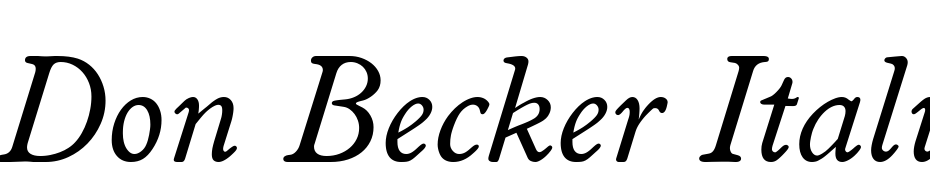 Don Becker Italic Font Download Free