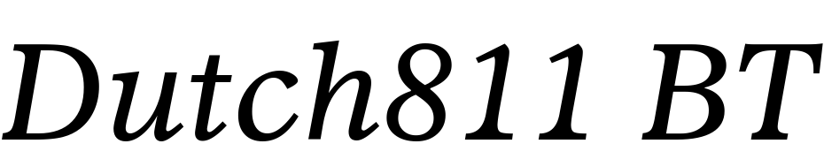 Dutch811 BT Italic Font Download Free