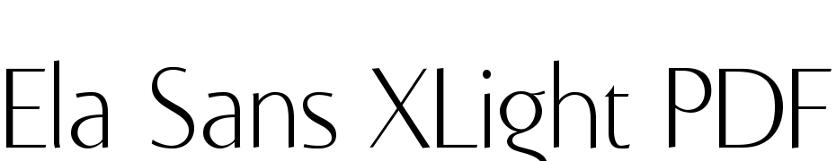 Ela Sans XLight PDF Font Download Free