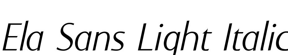 Ela Sans Light Italic PDF Font Download Free