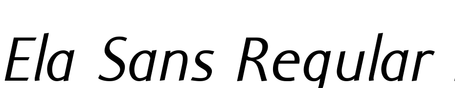 Ela Sans Regular Italic PDF Font Download Free