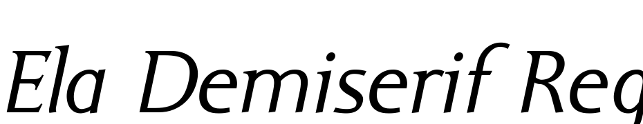Ela Demiserif Regular Italic PDF Font Download Free