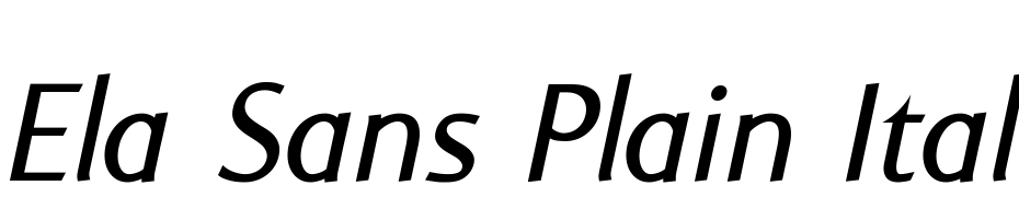 Ela Sans Plain Italic PDF Font Download Free