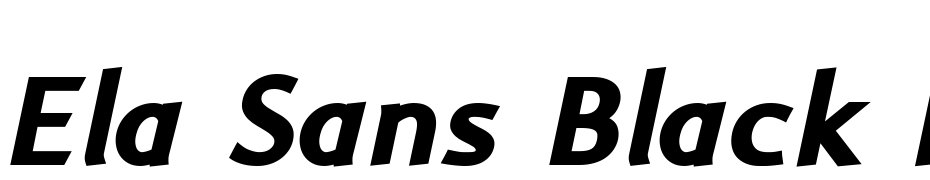 Ela Sans Black Italic PDF Font Download Free