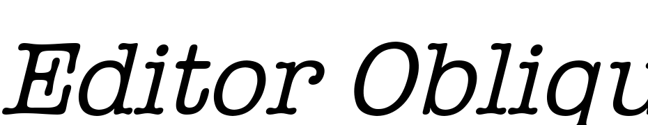 Editor Oblique Font Download Free
