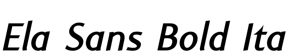 Ela Sans Bold Italic PDF Font Download Free
