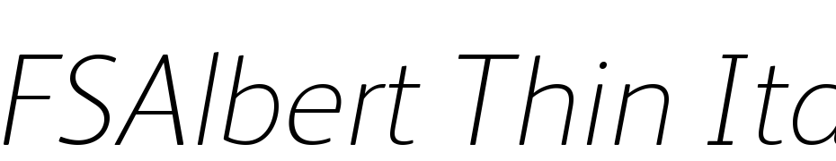 FSAlbert Thin Italic Yazı tipi ücretsiz indir