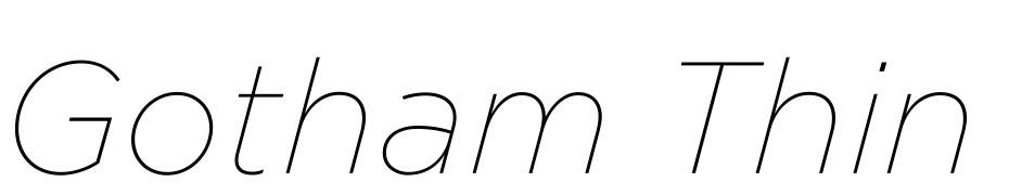 Gotham Thin Italic Font Download Free