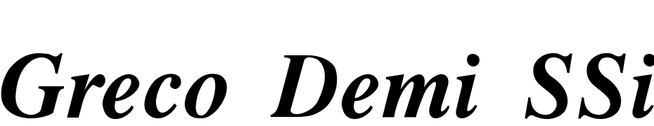 Greco Demi SSi Demi Bold Italic Yazı tipi ücretsiz indir