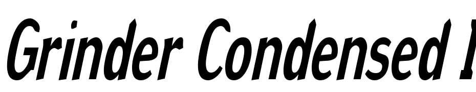 Grinder Condensed Italic Font Download Free