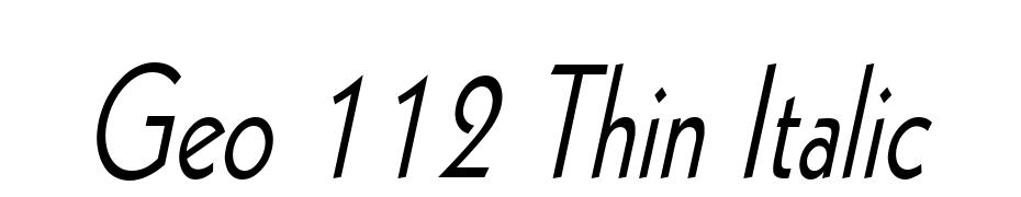 Geo 112 Thin Italic Font Download Free