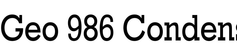 Geo 986 Condensed Normal Font Download Free