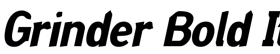 Grinder Bold Italic Font Download Free