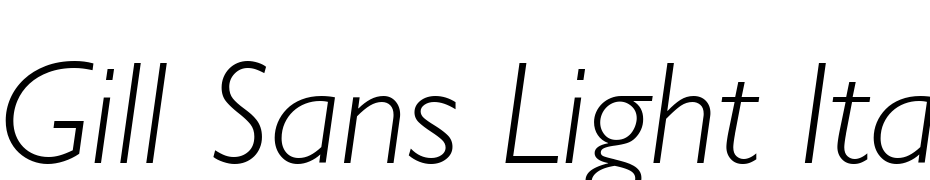 Gill Sans Light Italic Polices Telecharger