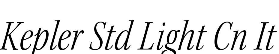 Kepler Std Light Condensed Italic Subhead Font Download Free