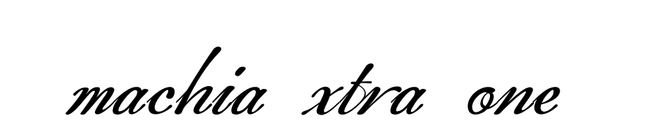 Machia Xtra One Font Download Free