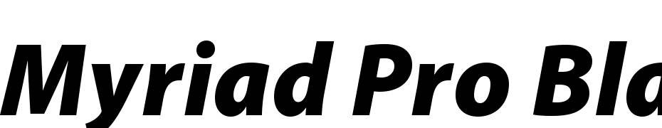 Myriad Pro Black Italic Font Download Free