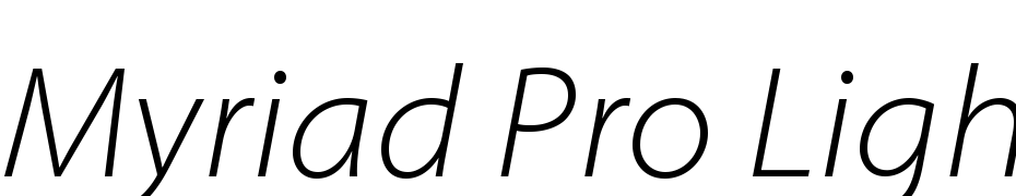 Myriad Pro Light Semi Extended Italic Font Download Free