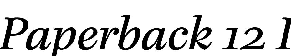 Paperback 12 Italic Font Download Free