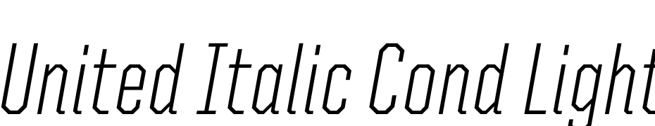 United Italic Cond Light Font Download Free