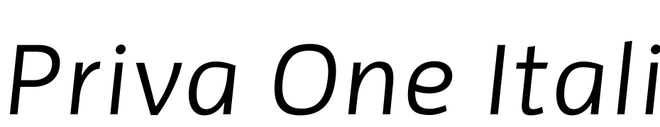 Priva One Italic Pro Font Download Free