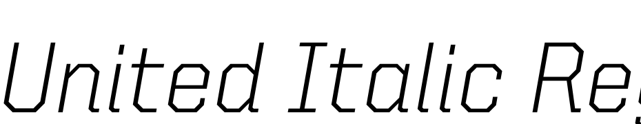 United Italic Reg Light Font Download Free