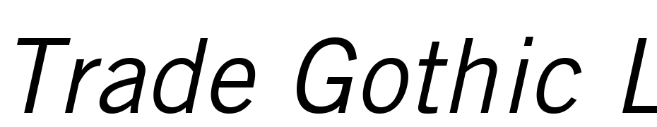 Trade Gothic LT Std Oblique Font Download Free