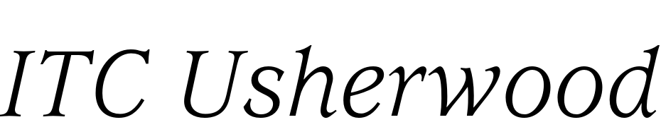ITC Usherwood Std Book Italic Font Download Free