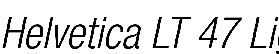 Helvetica LT 47 Light Condensed Oblique Font Download Free
